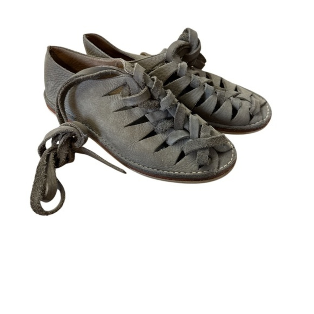 Frye Leather Holly Nubbuck Gladiator Flats